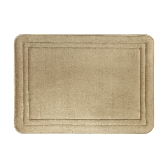 Achim Elle Memory Foam Non-Slip Super Absorbent Bath Mat, 17" L x 24" W, Tan