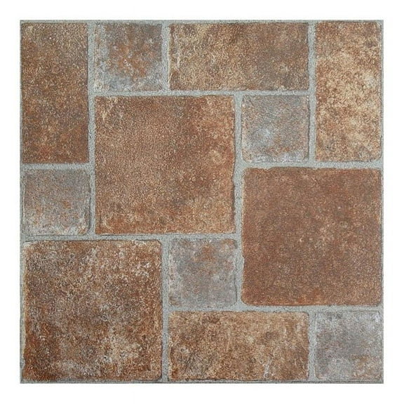 Achim FTVGM33245 12 x 12 in. Tivoli Self Adhesive Vinyl Floor 45 Tile, Brick Pavers - 45 sq. ft.