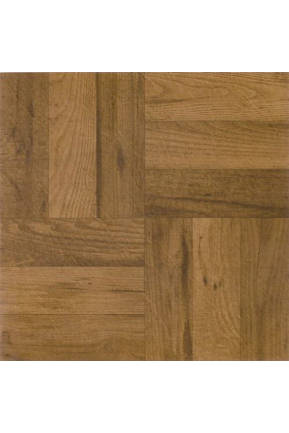 FTVWD22520 Nexus 12-Inch Vinyl Tile, Wood 3 Finger Medium Oak Parquet, 20-Pack Flooring Materials