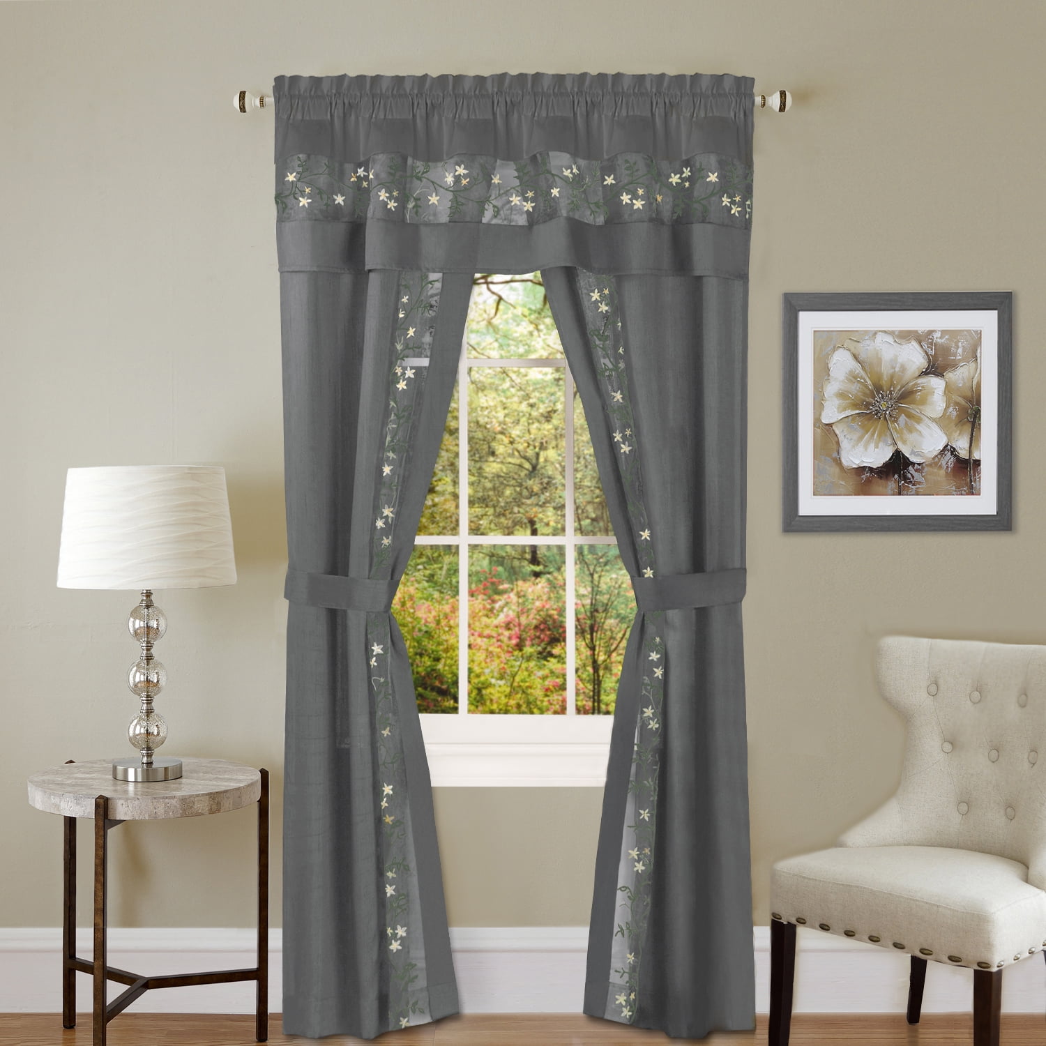 カーテンaigh Achim Fairfield 5 Piece Window Curtain Set - 55x84 - Grey