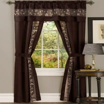 Achim Fairfield 5 piece window curtain set - 55" x 63" - chocolate