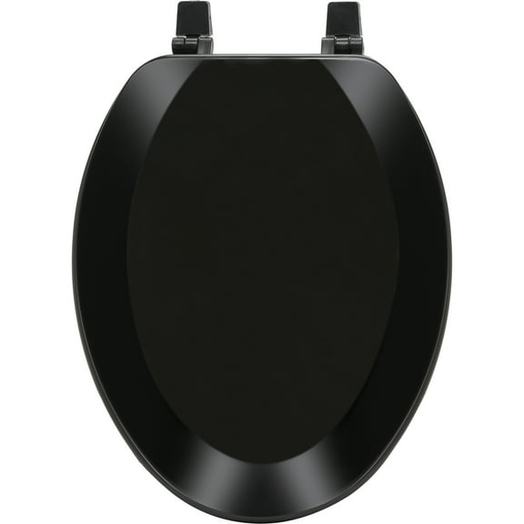Achim Fantasia 19" Elongated Wood Toilet Seat, Standard, Black