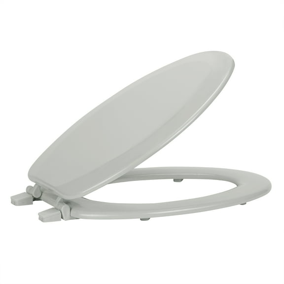 Achim Fantasia 19" Elongated Wood Toilet Seat, Standard, Silver
