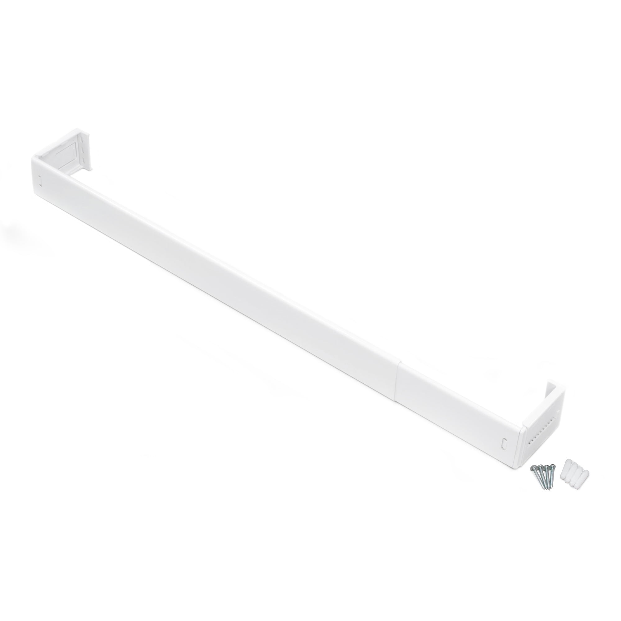 Fantasia White Adjustable Wide Pocket Curtain Rod, 48-86 Inches
