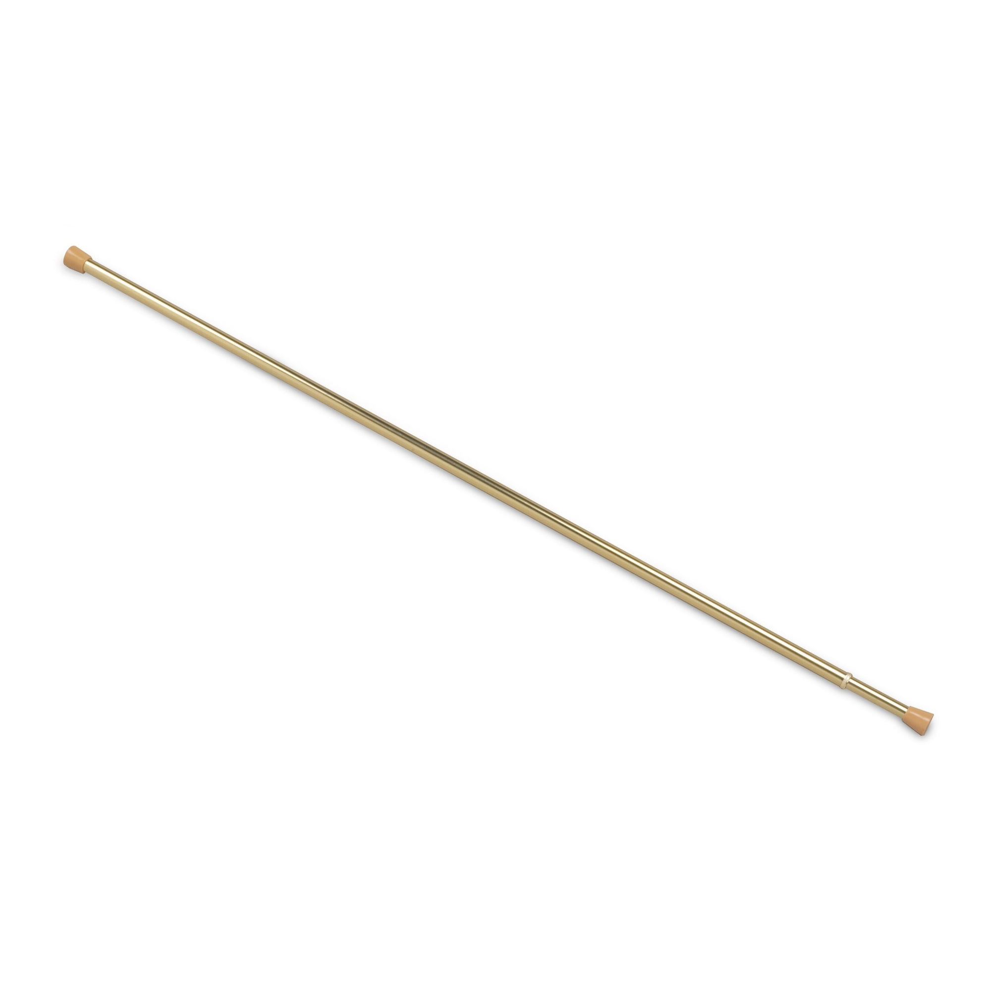 Fantasia Brass Adjustable Spring Tension Curtain Rod, 18-28 inches