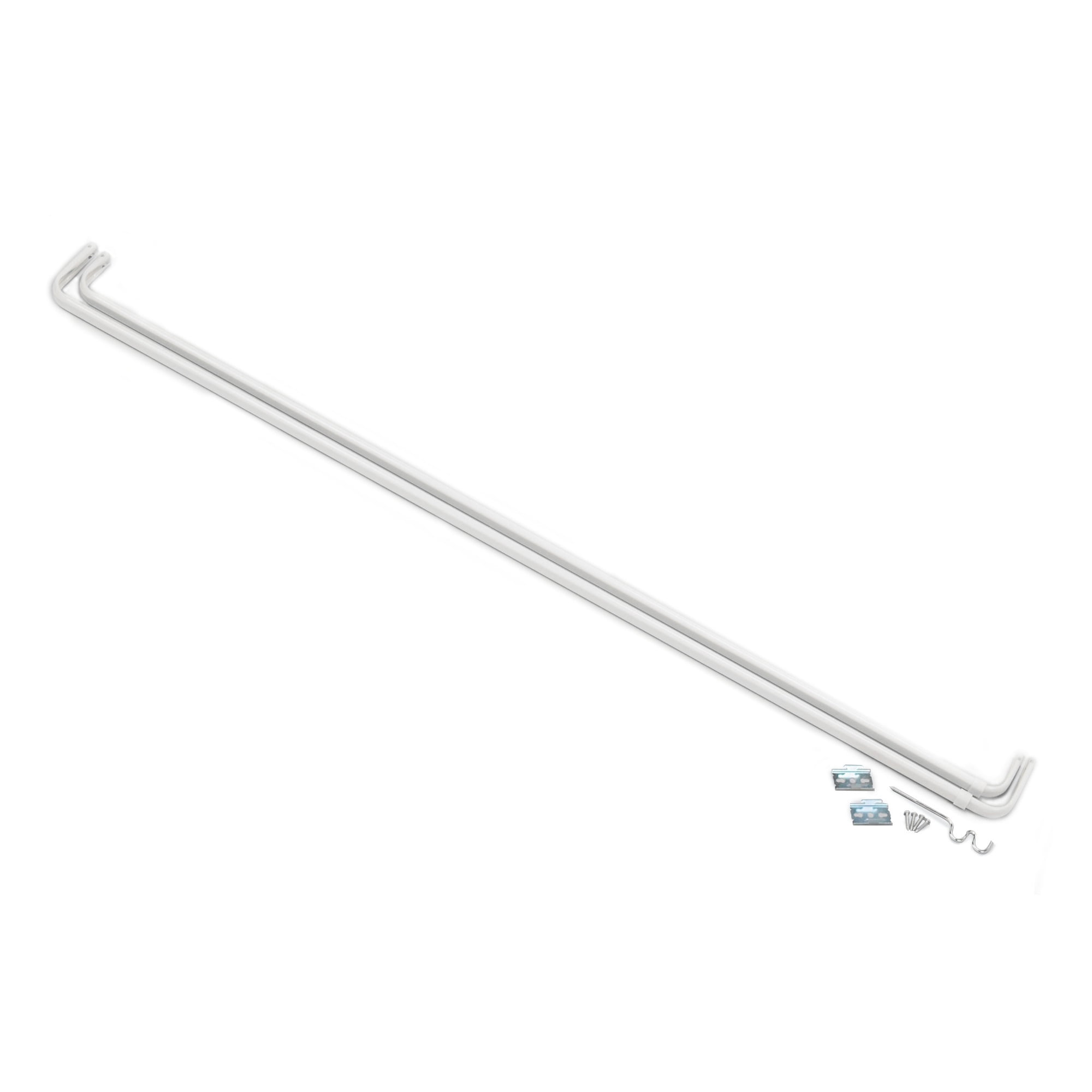 Fantasia Adjustable White Double Curtain Rod Set with Hardware