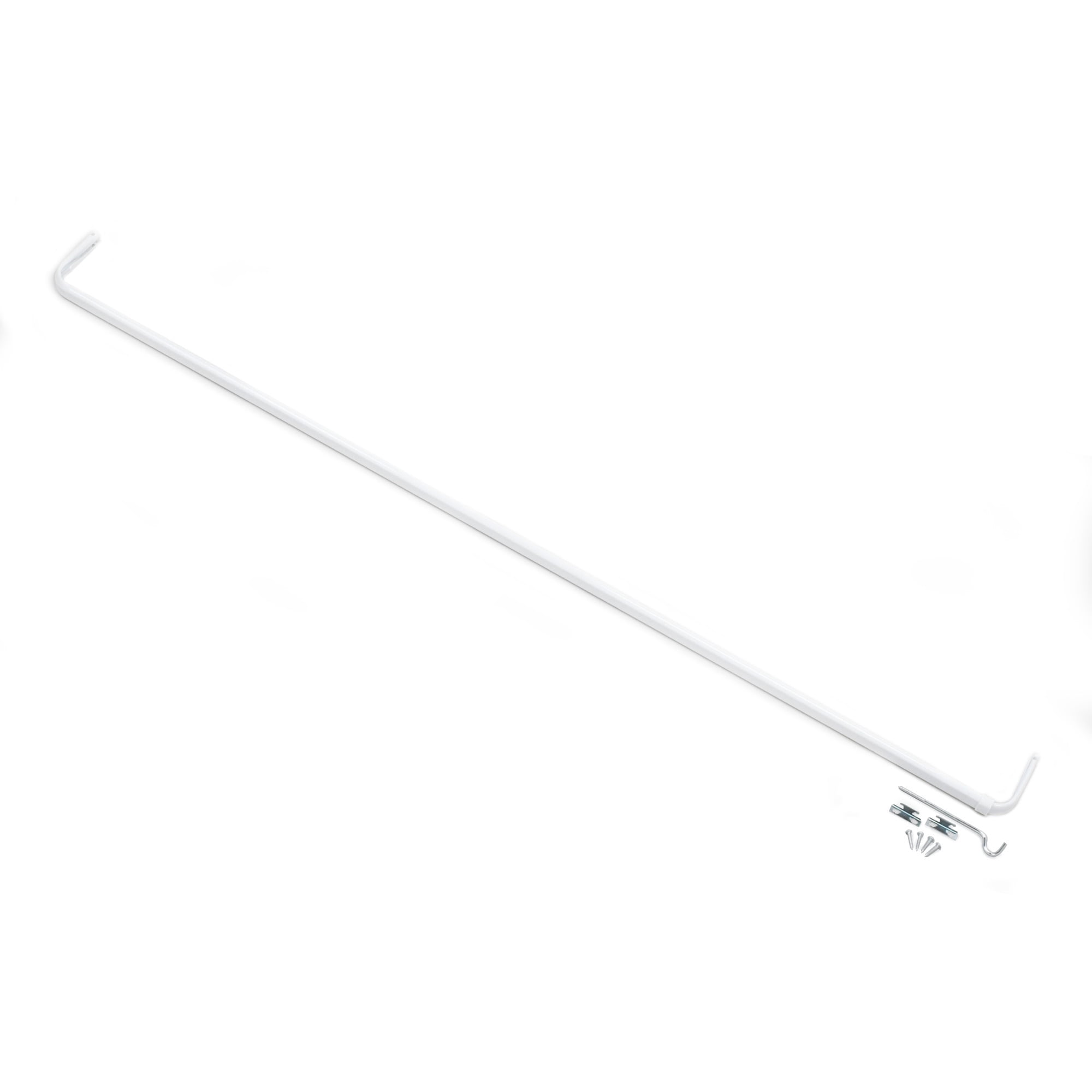 Achim Fantasia White Single Curtain Rod, 3.5" Projection, 48-86"