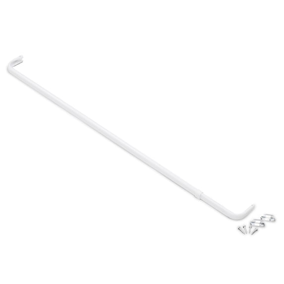 Achim Fantasia White Single Curtain Rod, 48-86", 2.5" Projection