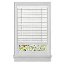 Achim GII Madera Falsa Indoor Cordless White Vinyl Room Darkening Window Faux Wood Blind, 64" L x 43" W