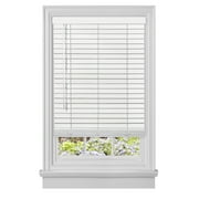 Achim GII Madera Falsa Indoor Cordless White Vinyl Room Darkening Window Faux Wood Blind, 43" W x 64" L