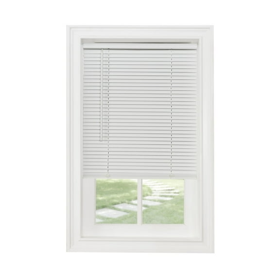 Achim GII Morningstar Cordless Vinyl Light Filtering Window Mini Blind, 23" W x 64" L, Pearl White
