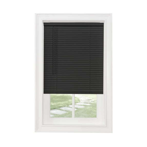 Achim GII Morningstar Indoor Cordless Black Vinyl Light Filtering Window Mini Blind, 64" L x 26" W