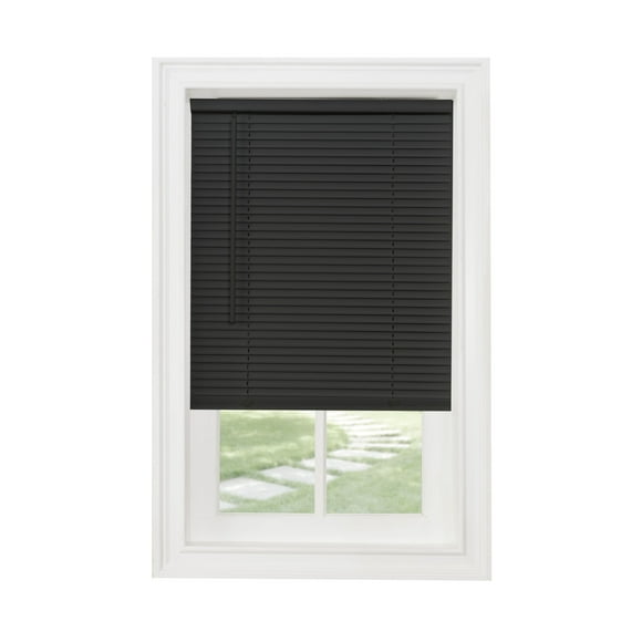 Achim GII Morningstar Indoor Cordless Black Vinyl Light Filtering Window Mini Blind, 64" L x 34" W