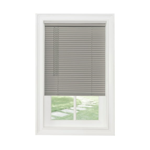 Achim GII Morningstar Indoor Cordless Grey Vinyl Light Filtering Mini Blind, 34" W x 64" L