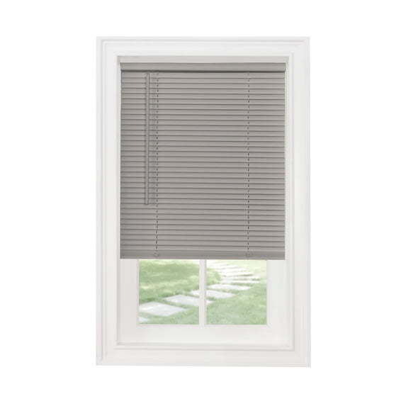 Achim GII Morningstar Indoor Cordless Grey Vinyl Light Filtering Mini Blind, 36" W x 64" L