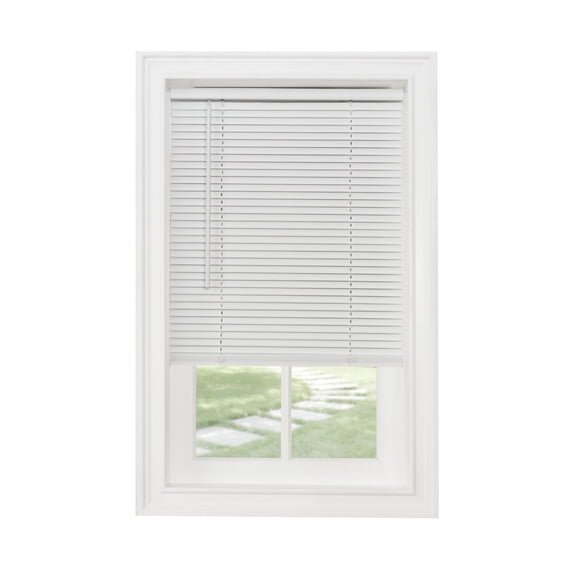 Achim GII Morningstar Indoor Cordless Vinyl Light Filtering Window Mini Blind, Pearl White, 64" L x 48" W