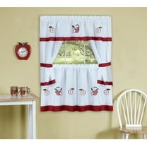 Achim Gala Embellished Cottage Window Set, Red