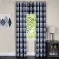 thumbnail image 1 of Achim Harvard Rod Pocket Light Filtering Curtain Tier Pair, Blue, 57" x 24", 1 of 6