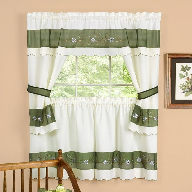 Achim Home Furnishing Berkshire Window Kitchen Curtains 3Piece