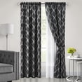 thumbnail image 1 of Achim Home Furnishing Bombay Black Contemporary Geometric Window Curtain Panels : 52" X 84" Panel - Single, 1 of 5