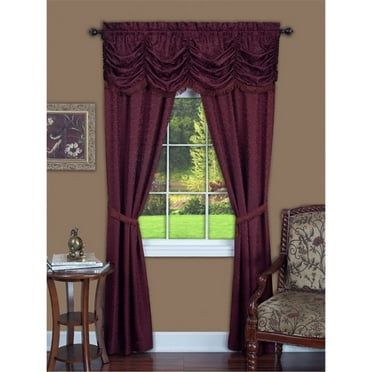 Achim Home Furnishing: Panache Burgundy Floral Traditional Window Curtain Panel 55" x 84"