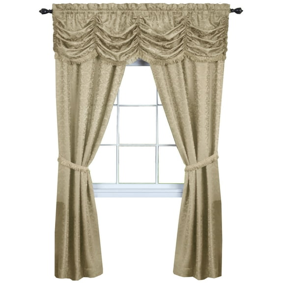 Achim Home Furnishing: Panache Tan Floral Traditional Window Curtain Panel 55" x 63"