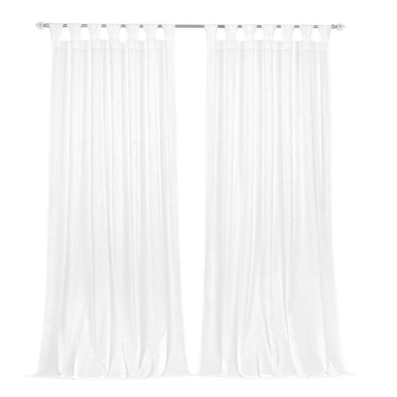Achim Home Furnishing: Peri Window Curtain Panels with Tulip Tab Top, White, 52" x 84"