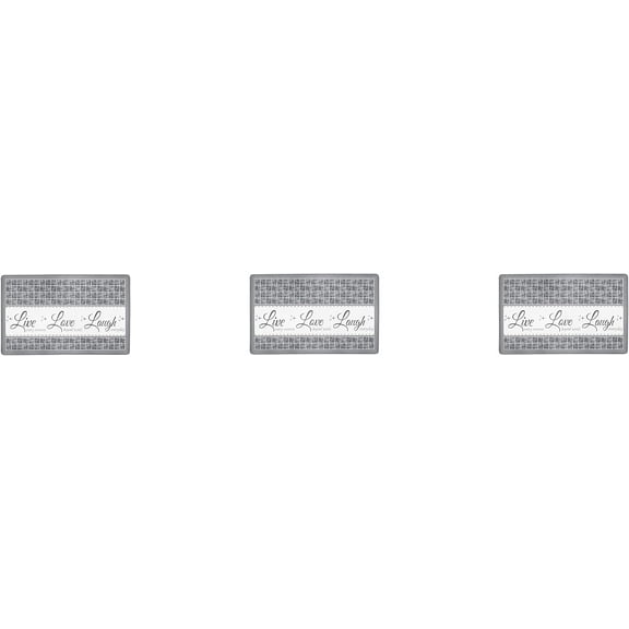 Achim Home Furnishings Anti Fatigue Mat 18" x 30", Live, Love, Laugh, Grey (3)