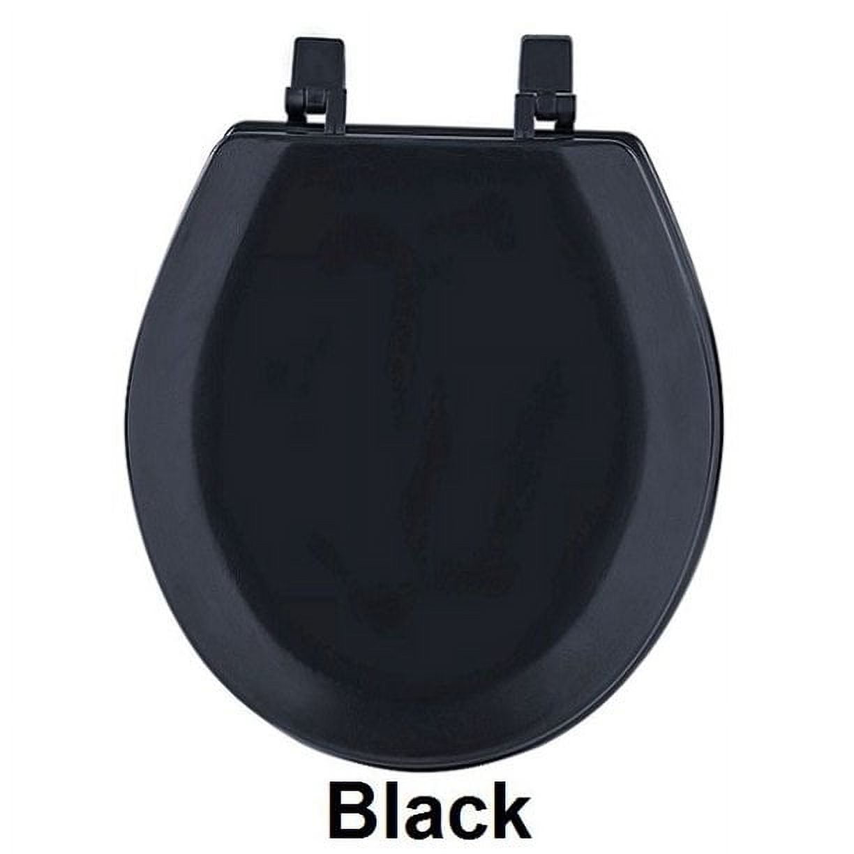 PrimeHome Collection Fantasia 17 Inch Standard Wood Toilet Seat - Black