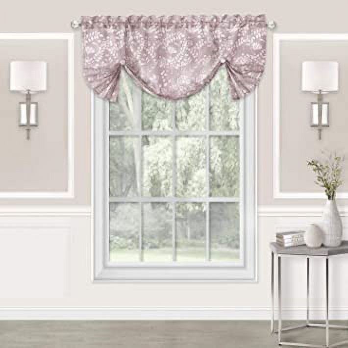 Blush Polyester Rod Pocket Waterfall Valance, Sill Length