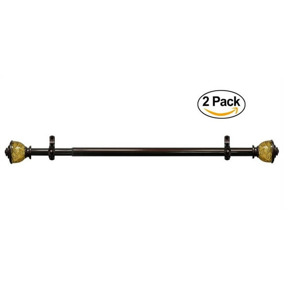 Achim Home Furnishings Camino Lincroft Window Rod and Finial, 48 to 86-Inch (Set of 2)