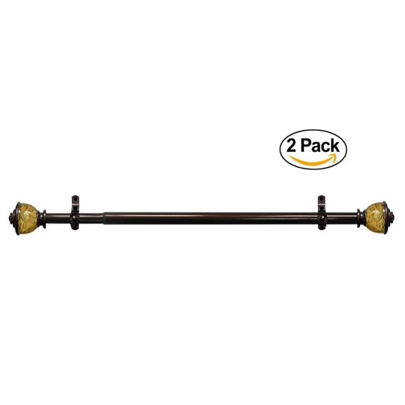 Achim Home Furnishings Camino Lincroft Window Rod and Finial, 66 to 120-Inch (Set of 2)