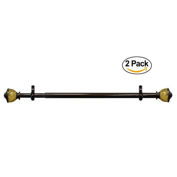 Achim Home Furnishings Camino Lincroft Window Rod and Finial, 66 to 120-Inch (Set of 2)