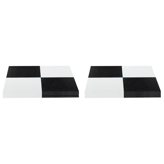 Achim Home Furnishings Nexus Vinyl Floor Tile, Black Checker, 40 Pack