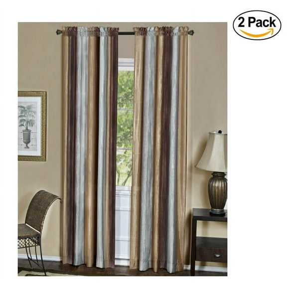 Achim Home Furnishings Ombre Window Panel, 50-Inch by 84-Inch, Chocolate (Set of 2)