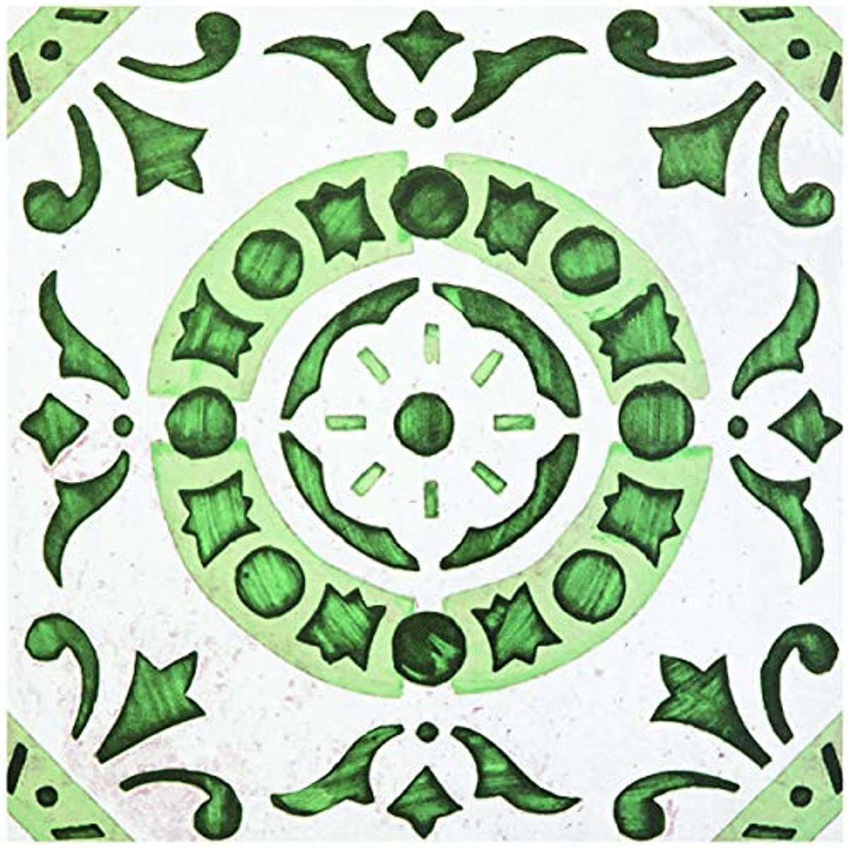 Green and White Self-Adhesive Vinyl Floor Tiles, 12x12, 20 sq. ft.