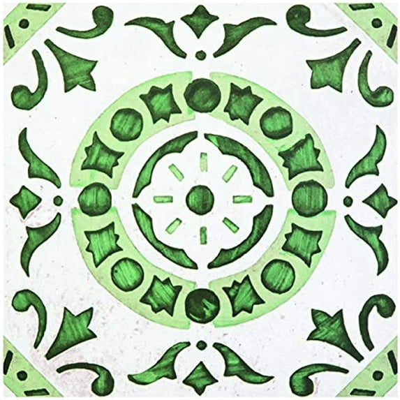 Achim Home Furnishings RTFTV60220 Retro 12x12 Self Adhesive Vinyl Floor Tile Medallion-20 Tiles/20, Green Medallion, 20 Sq Ft
