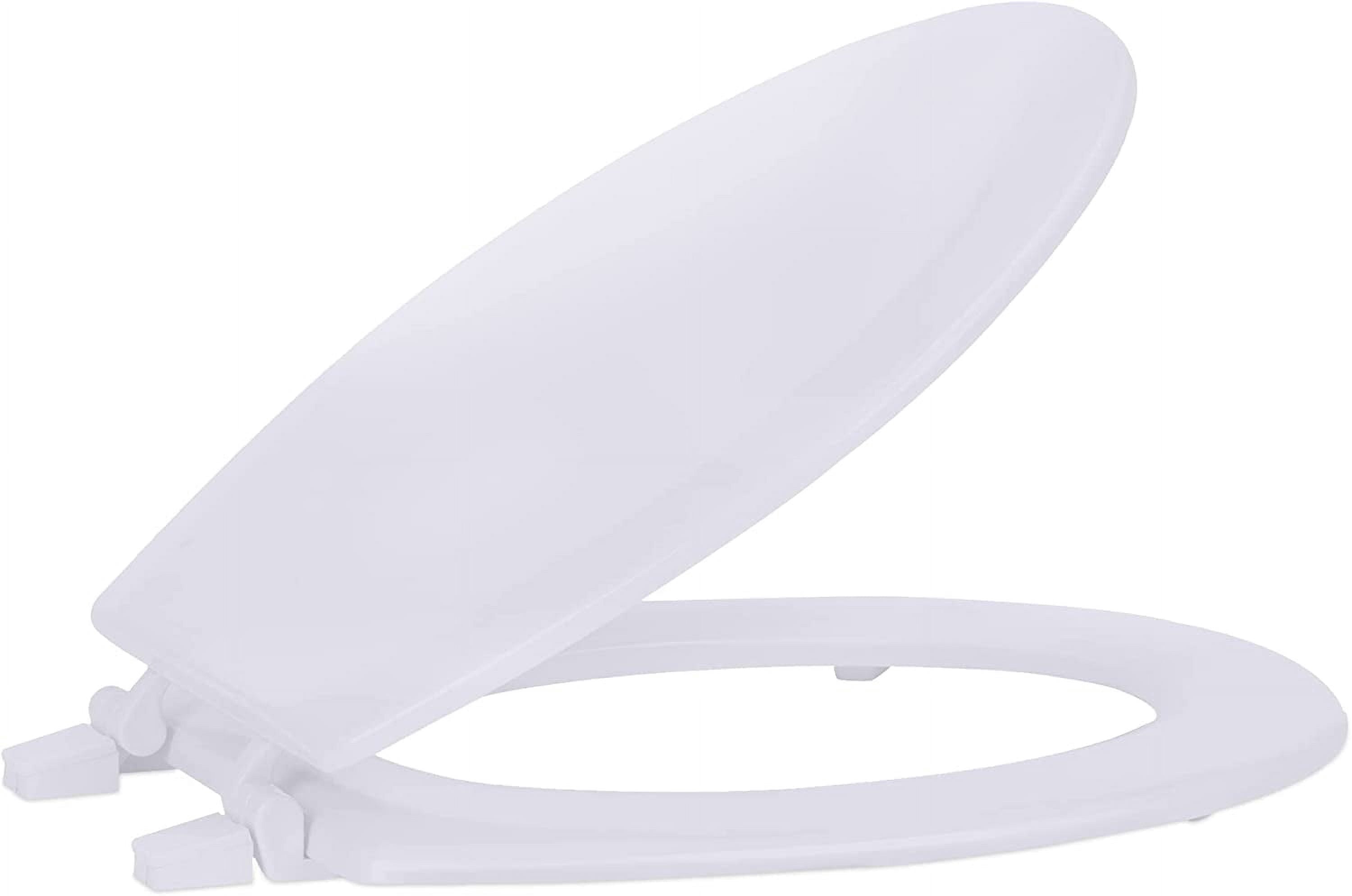 Achim Home Furnishings TOWDSTWH04 17-Inch Fantasia Standard Toilet Seat, Wood White (Not Slow Close)