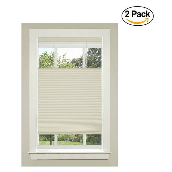 Achim Home Furnishings Top-Down Cordless Honeycomb Cellular Pleated Shade, 29 by 64", Alabaster (Set of 2)