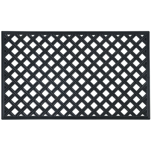 Achim Home Furnishings Wrought Iron Rubber Door Mat, 18" x 30", Rectangle, Lattice
