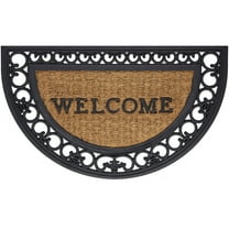 Achim Wrought Iron Rubber Doormat Fleur De Lis Slice, 18" x 30"