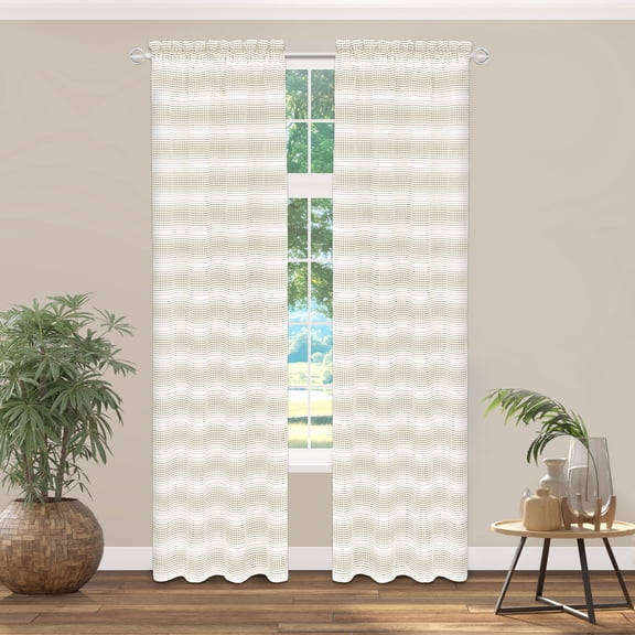Achim Gramercy Rod Pocket Window Curtain Panel, 42" W x 84" L, Taupe