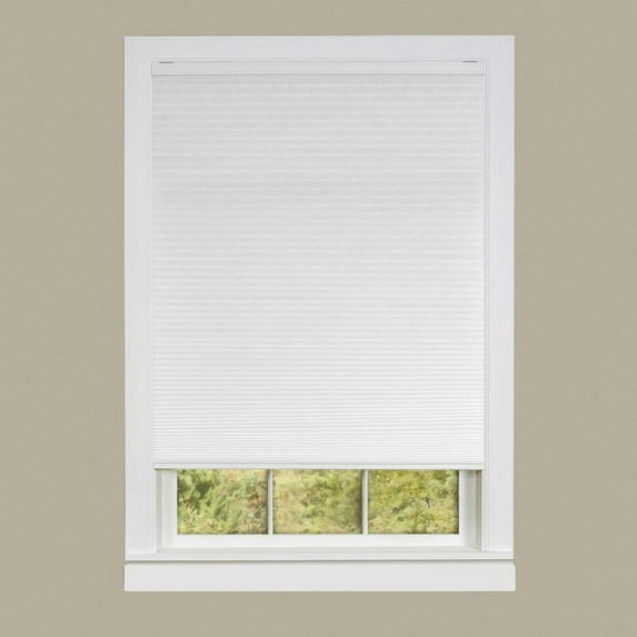 Achim Honeycomb Indoor Cordless White Polyester Light Filtering Window Cellular Shade, 64" L x 33" W