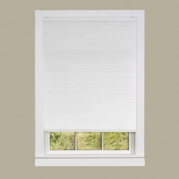 Achim Honeycomb Indoor Cordless White Polyester Light Filtering Window Cellular Shade, 39" W x 64" L