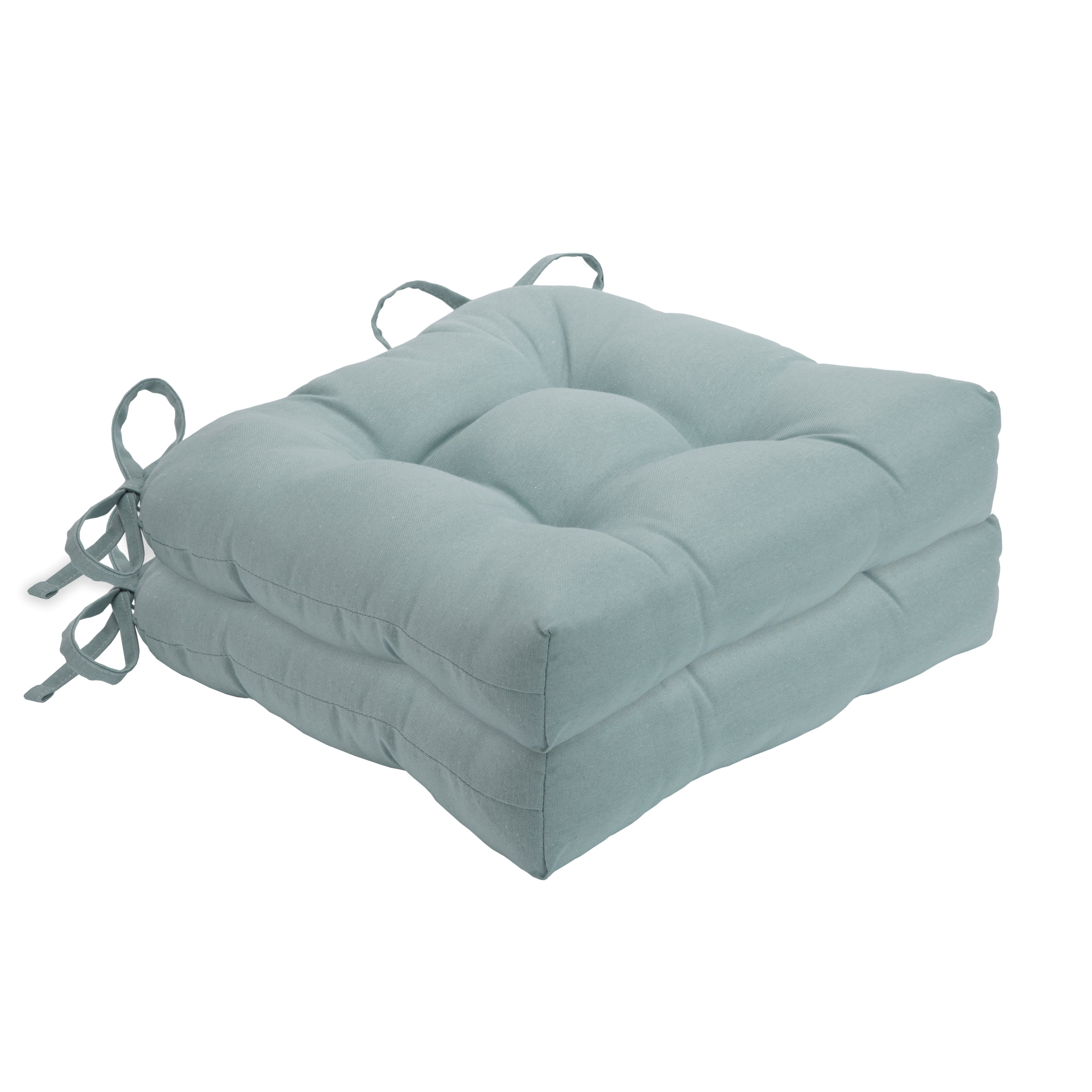 Ice Blue Contemporary Tufted Dining Chair Cushions - Set of 2