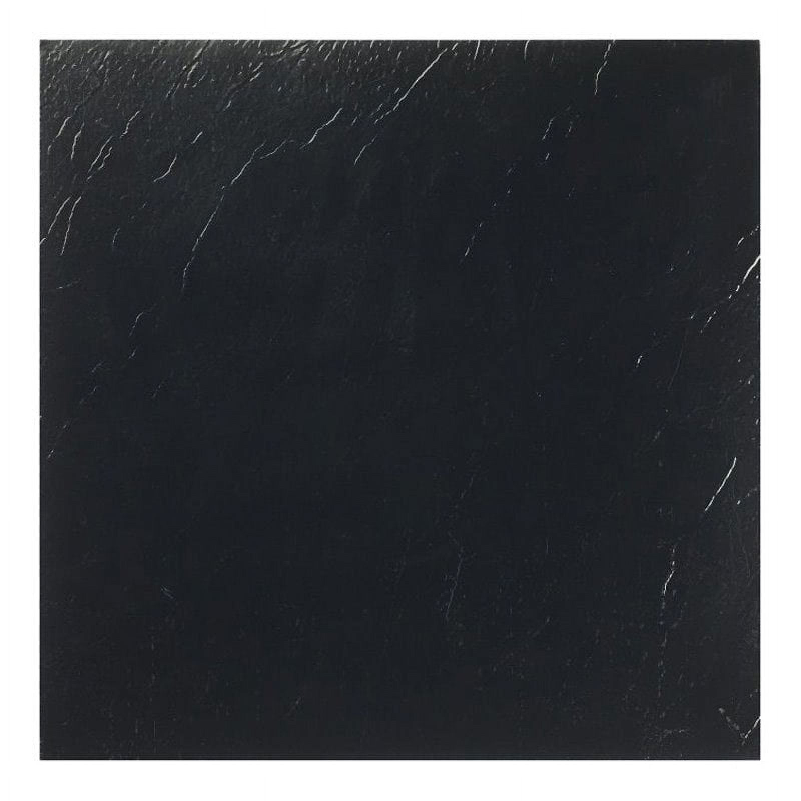 Achim Nexus Peel & Stick Vinyl Floor Tiles, 12 x 12, 1.2mm, 20 Count, 20 Square Feet, Black