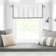 thumbnail image 1 of Achim Kendal Solid Rod Pocket Light Filtering Curtain Valance, White/Black, 58" x 14", 1 of 3