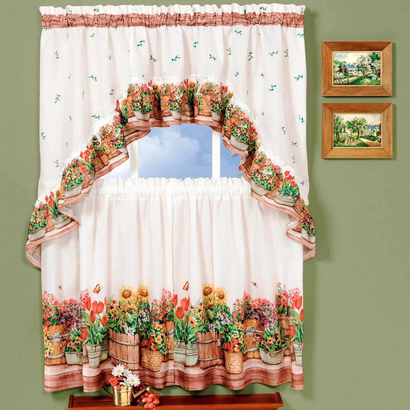 Achim Kitchen Curtain And Swag Set Country Garden 36 X 57 Com