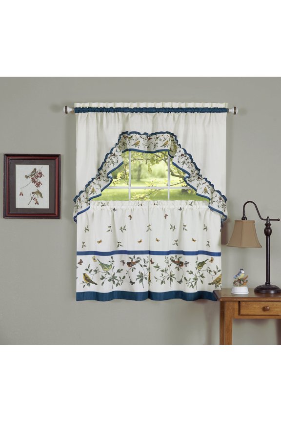 Kitchen Curtain and Swag Set, Love Birds