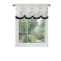 Achim Lana Indoor Polyester Light Filtering Solid Valance, Black, 58-in W x 14-in L